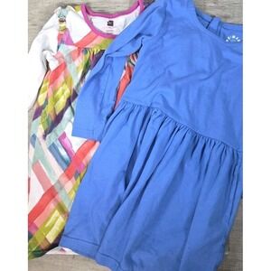 Tea Collection + Primary Girls 5T Long Sleeve Dress Bundle Cotton Lot 2